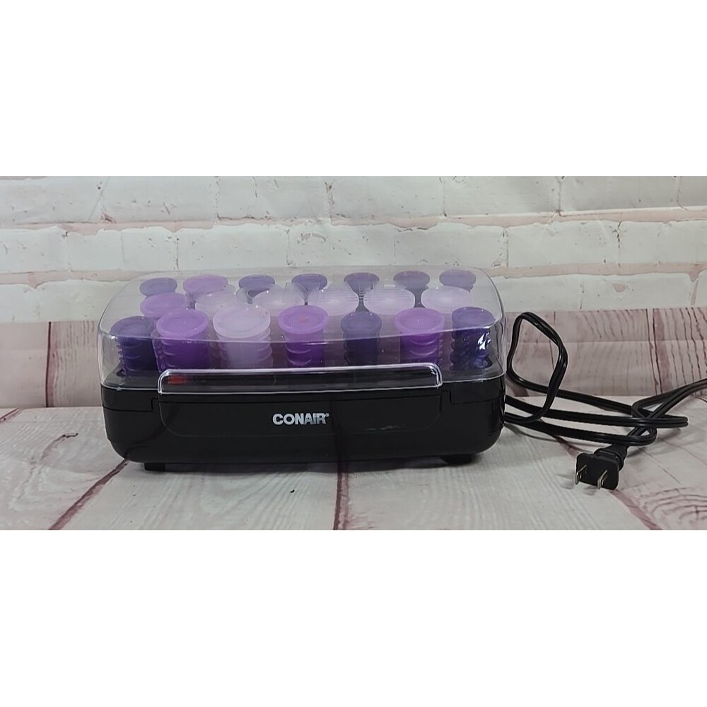 Conair Curls And Waves Easy Start 20 Hot Rollers No Pins  HS11RX Purple